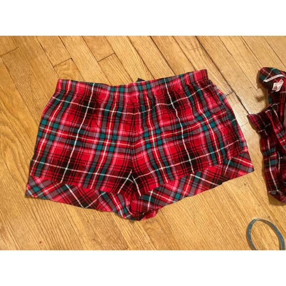 Victorias Secret Red Flannel Pajama Set Holiday Cozy Womens Size Large - Picture 8 of 9